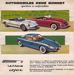 automobiles ren&eacute; bonnet gamme brochure publicit&eacute;