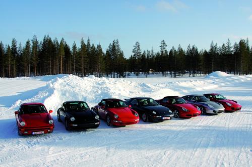 Sport d'hiver en Porsche ancienne Sport d'hiver en Porsche ancienne